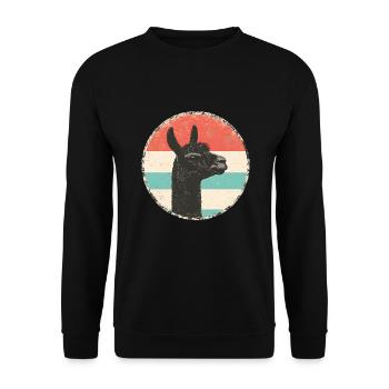 Alpaca - Unisex Sweatshirt - black - Front - Alina (178cm) & Michal (187cm)
