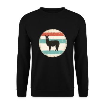 Alpaka Vintage - Unisex Pullover - Schwarz - Vorne - Alina (178cm) & Michal (187cm)