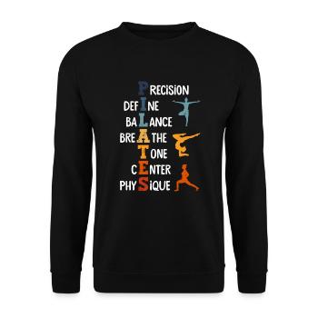 Contrology Instructor Pilates Lover Workout - Unisex Sweatshirt - black - Front - Alina (178cm) & Michal (187cm)