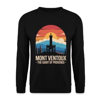 Mont Ventoux Silhouette and Iconic Tower - Unisex Sweatshirt - black - Front - Alina (178cm) & Michal (187cm)
