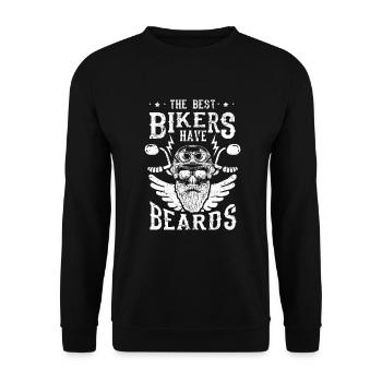 The best bikers have beards - skull motorcycle - Unisex Sweatshirt - black - Front - Alina (178cm) & Michal (187cm)