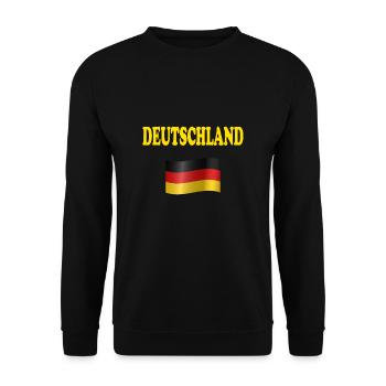 Deutschland Flagge Deutsche Fahne T-Shirt Hoodie - Unisex Pullover - Schwarz - Vorne - Alina (178cm) & Michal (187cm)