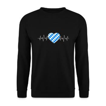 HEARTBEAT - HERZSCHLAG - BAYERN - Unisex Pullover - Schwarz - Vorne - Alina (178cm) & Michal (187cm)