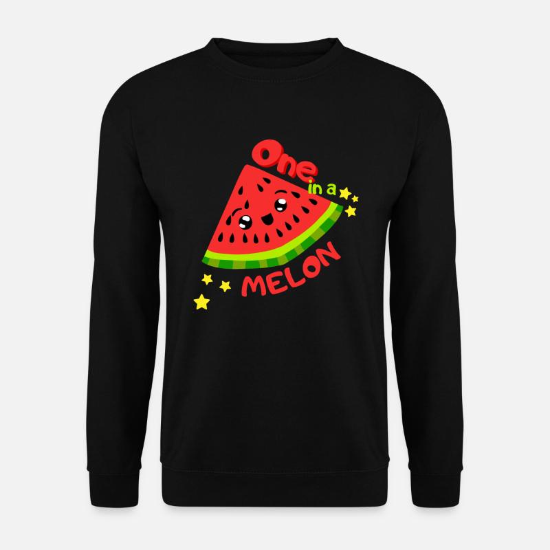 Eine in einer Melone. Kühle Sommerwassermelone des klaren Designs - Unisex Pullover - Schwarz