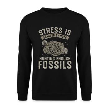 Fossils Collecting | Fossils Search Gift Ideas - Unisex Sweatshirt - black - Front - Alina (178cm) & Michal (187cm)