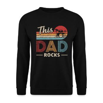 Ce papa rock drums batteur de la fête des pères - Sweat-shirt Unisexe - noir - Devant - Alina (178cm) & Michal (187cm)