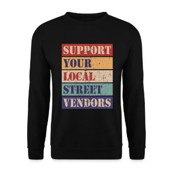 Soutenez vos vendeurs de rue locaux - Sweat-shirt Unisexe - noir - Devant - Alina (178cm) & Michal (187cm)