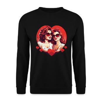 Valentine's Day outfit for her and you in love - Unisex Sweatshirt - black - Front - Alina (178cm) & Michal (187cm)