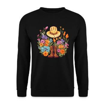 Die Freude eines Gartenliebhabers - Unisex Pullover - Schwarz - Vorne - Alina (178cm) & Michal (187cm)