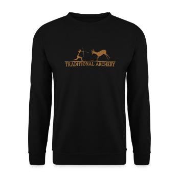 Tir à l’arc traditionnel Peinture rupestre de Lascaux - Sweat-shirt Unisexe - noir - Devant - Alina (178cm) & Michal (187cm)
