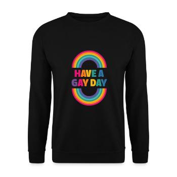 have a gay day - Unisex Pullover - Schwarz - Vorne - Alina (178cm) & Michal (187cm)