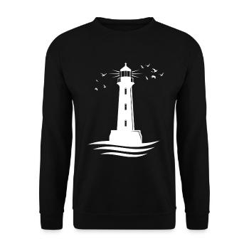 Lighthouse gulls Baltic Sea North Sea coast - Unisex Sweatshirt - black - Front - Alina (178cm) & Michal (187cm)