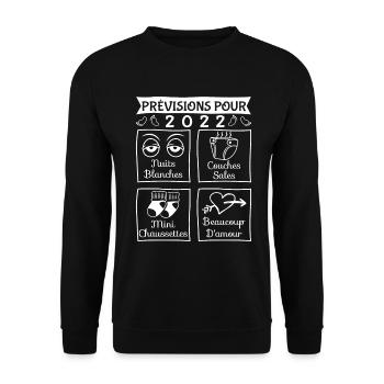 Prévisions pour 2022,future mama,futur papa,papa - Sweat-shirt Unisexe - noir - Devant - Alina (178cm) & Michal (187cm)