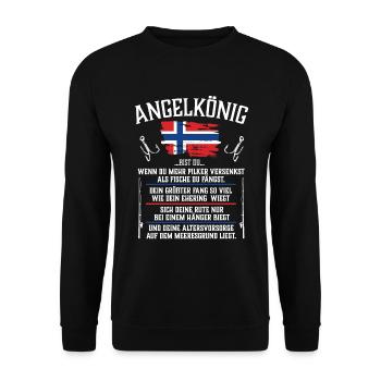 Angelkönig - Norwegen - Unisex Pullover - Schwarz - Vorne - Alina (178cm) & Michal (187cm)