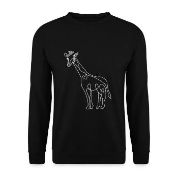 Giraffe Zoo Geschenk Geburtstag lineart - Unisex Pullover - Schwarz - Vorne - Alina (178cm) & Michal (187cm)
