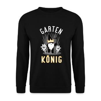 Garten König Hobbygärtner Gartenarbeit Gärtner - Unisex Pullover - Schwarz - Vorne - Alina (178cm) & Michal (187cm)