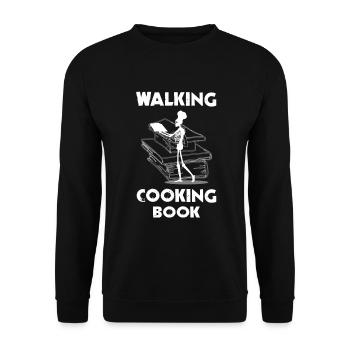 Walking Koch Küchen Skelett Spruch - Unisex Pullover - Schwarz - Vorne - Alina (178cm) & Michal (187cm)
