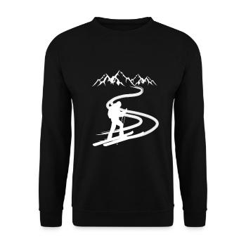 Tourenski Tourengeher Skitour Berg Design - Unisex Pullover - Schwarz - Vorne - Alina (178cm) & Michal (187cm)