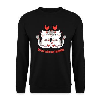 Amoureux de ma Valenttine - Sweat-shirt Unisexe - noir - Devant - Alina (178cm) & Michal (187cm)