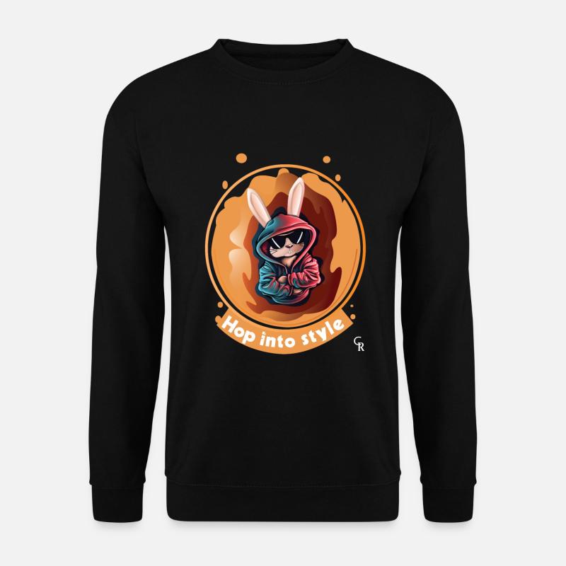 Kaninchen Hasen Häschen Sonnenbrille lustig - Unisex Pullover - Schwarz