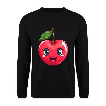 Kawaii Chibi Cherry Girl - Unisex Sweatshirt - black - Front - Alina (178cm) & Michal (187cm)