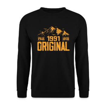 Vintage 1991 Cadeau d’anniversaire - Retro 1991 - Sweat-shirt Unisexe - noir - Devant - Alina (178cm) & Michal (187cm)