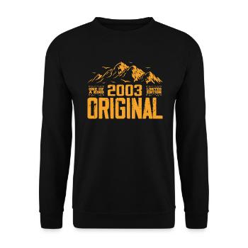 Vintage 2003 Cadeau d’anniversaire - Retro 2003 - Sweat-shirt Unisexe - noir - Devant - Alina (178cm) & Michal (187cm)