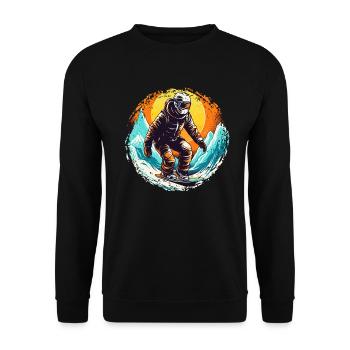 Snowboarding or skiing and then après ski - Unisex Sweatshirt - black - Front - Alina (178cm) & Michal (187cm)