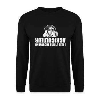 Landwirt - Landwirt - Traktor - Unisex Pullover - Schwarz - Vorne - Alina (178cm) & Michal (187cm)