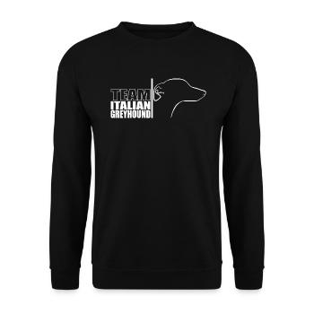 TEAM Italian Greyhound Hunde Hund Wilsigns - Unisex Pullover - Schwarz - Vorne - Alina (178cm) & Michal (187cm)