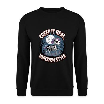 Creep It Real Unicorn Style - Unisex Sweatshirt - black - Front - Alina (178cm) & Michal (187cm)