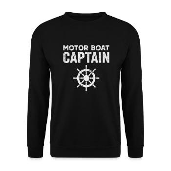 bateau à moteur capitaine roue bateau à moteur - Sweat-shirt Unisexe - noir - Devant - Alina (178cm) & Michal (187cm)