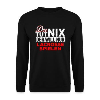 Lacrosser Lacrosse Lacrossespieler - Unisex Pullover - Schwarz - Vorne - Alina (178cm) & Michal (187cm)