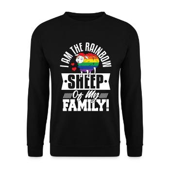 I Am The Rainbow Sheep Of My Family - Unisex Pullover - Schwarz - Vorne - Alina (178cm) & Michal (187cm)