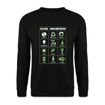 Recycle, Reuse, Reduce - Unisex Sweatshirt - black - Front - Alina (178cm) & Michal (187cm)