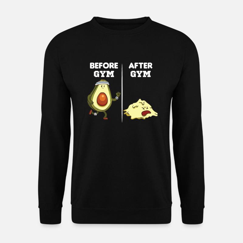 Avocado, Before And After Gym - Unisex Pullover - Schwarz