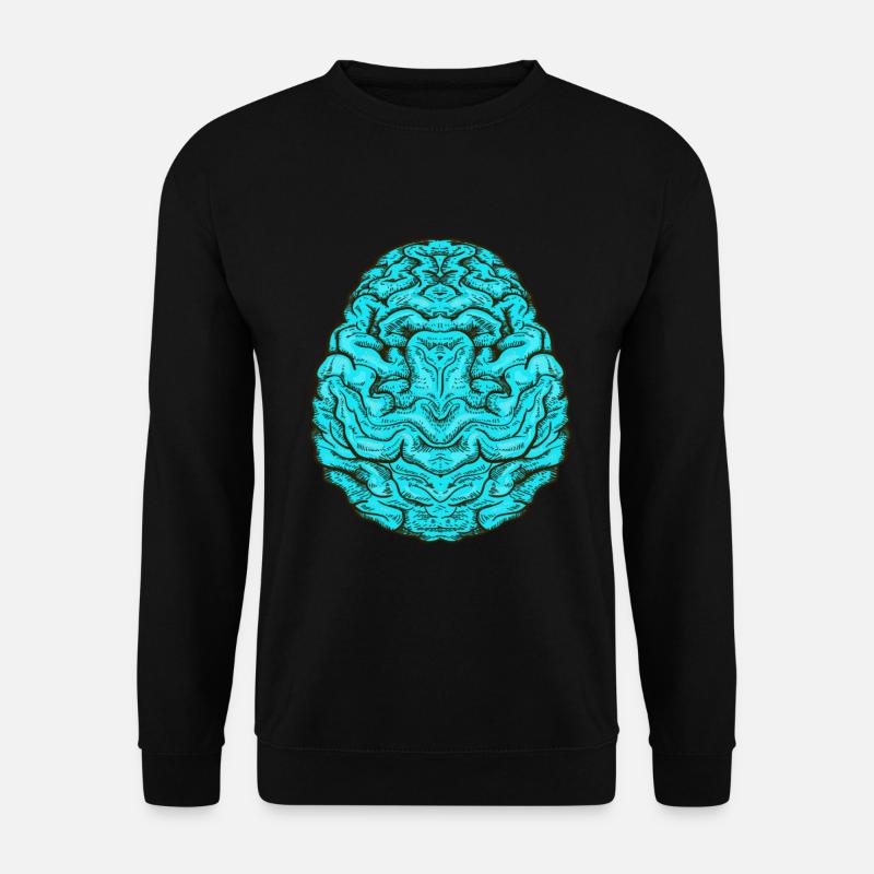 Gehirn blau - Unisex Pullover - Schwarz