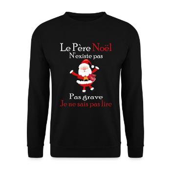 Le Père Noël N'existe Pas - Sweat-shirt Unisexe - noir - Devant - Alina (178cm) & Michal (187cm)
