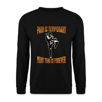 Muay Thai Boxing Muay Thai - Unisex Sweatshirt - black - Front - Alina (178cm) & Michal (187cm)