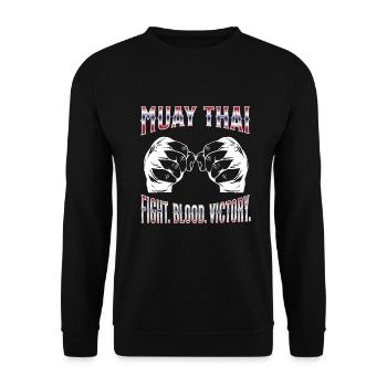 Muay Thai Boxing Muay Thai - Unisex Pullover - Schwarz - Vorne - Alina (178cm) & Michal (187cm)