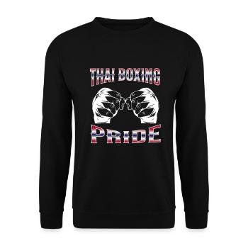Muay Thai Boxing Muay Thai - Unisex Pullover - Schwarz - Vorne - Alina (178cm) & Michal (187cm)