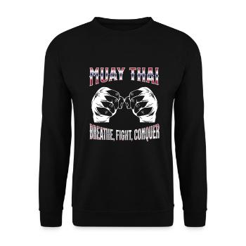 Muay Thaï Boxe Muay Thaï - Sweat-shirt Unisexe - noir - Devant - Alina (178cm) & Michal (187cm)