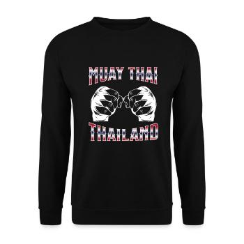 Muay Thai Boxing Muay Thai - Unisex Pullover - Schwarz - Vorne - Alina (178cm) & Michal (187cm)