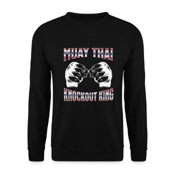 Muay Thai Boxing Muay Thai - Unisex Pullover - Schwarz - Vorne - Alina (178cm) & Michal (187cm)