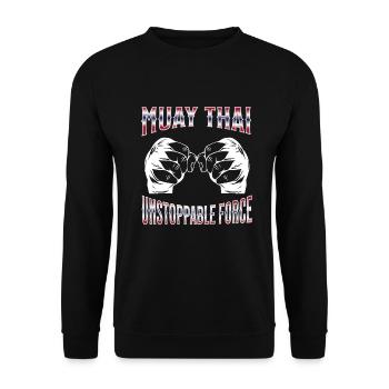 Muay Thai Boxing Muay Thai - Unisex Pullover - Schwarz - Vorne - Alina (178cm) & Michal (187cm)