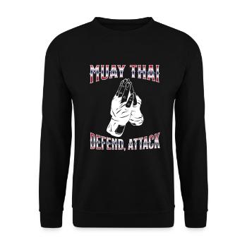 Muay Thai Boxing Muay Thai - Unisex Pullover - Schwarz - Vorne - Alina (178cm) & Michal (187cm)