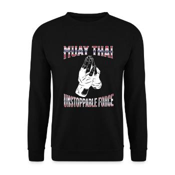 Muay Thai Boxing Muay Thai - Unisex Sweatshirt - black - Front - Alina (178cm) & Michal (187cm)