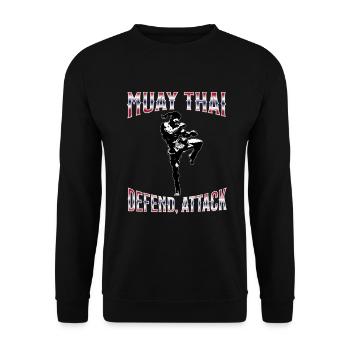 Muay Thaï Boxe Muay Thaï - Sweat-shirt Unisexe - noir - Devant - Alina (178cm) & Michal (187cm)