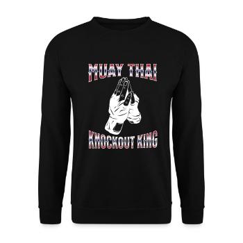 Muay Thai Boxing Muay Thai - Unisex Sweatshirt - black - Front - Alina (178cm) & Michal (187cm)