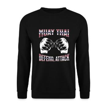 Muay Thai Boxing Muay Thai - Unisex Sweatshirt - black - Front - Alina (178cm) & Michal (187cm)